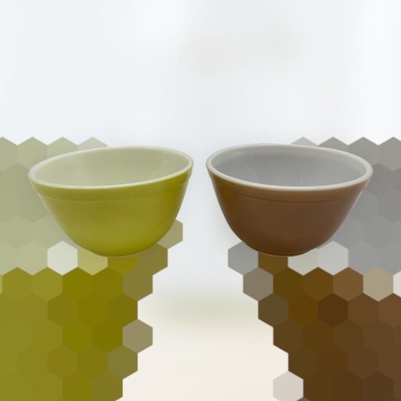 PYREX MCM Nesting Mixing Bowls Harvest 401 B-26 and yellow 401 1.5 QT Vintage - Picture 5 of 16